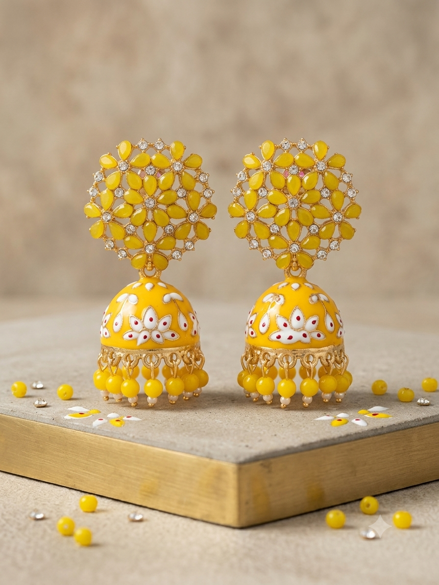 Floral Jhumka Earrings for Women | Traditional Ethnic Drop Earrings