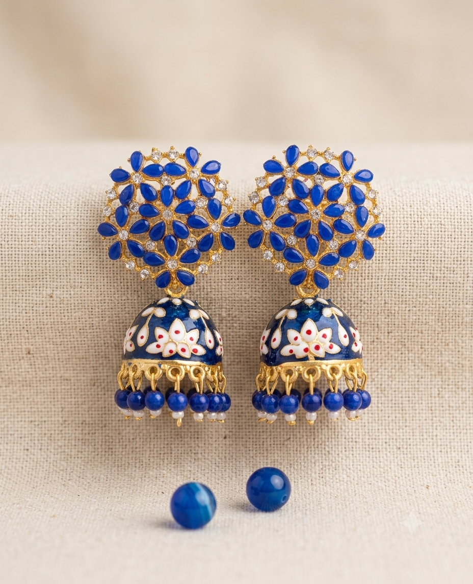 Floral Jhumka Earrings for Women | Traditional Ethnic Drop Earrings