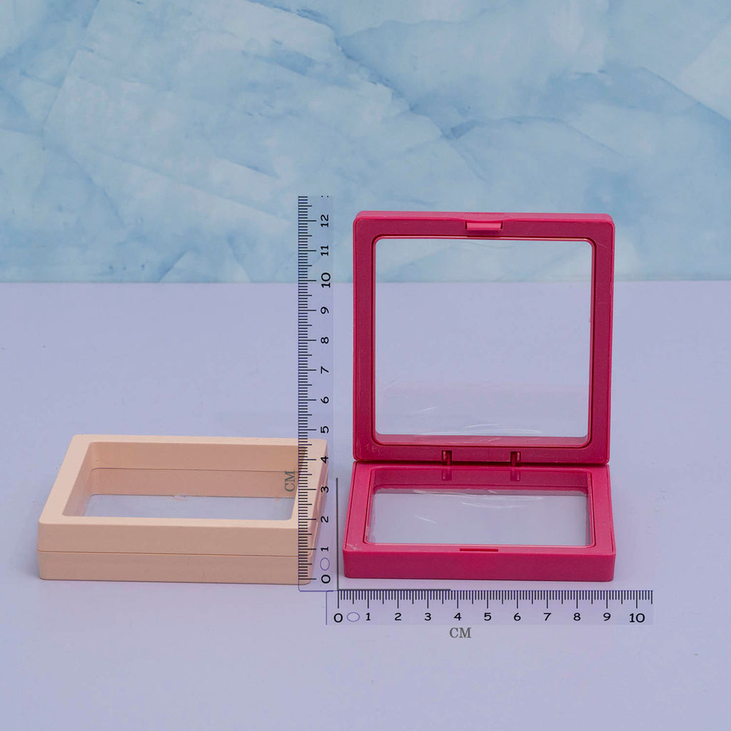 4 Pcs Square Floating Display Frames for Jewellery, Coins, Stones, Collectibles & Crafts | Transparent Display Storage Case