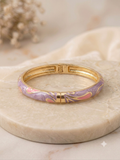 Premium Gold-Plated Handcrafted Enamel Hinge Kada / Bangle Bracelet